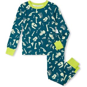 Hatley Boys' Dino Fossils Stretch Cotton Pajama Set (Toddler/Little Big Kid)