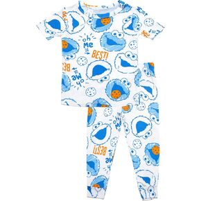 Sesame Street Cookie Monster Toddler Pajamas - 2 Piece Cookie Monster PJ Set for Boys Girls - Soft & Cute for Kids