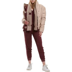 Splendid Women's Vegan Leather Long Sleeve Puffer Jacket