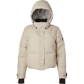 TUMI Women's Down-Filled Quilted Cropped Puffer Coat - Jacquard Collar Coat with Magnetic Closures & Storm Cuffs
