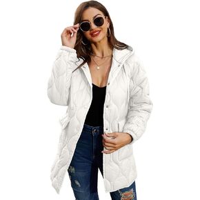 RISISSIDA Women Quilted Jacket Hooded Spring Fall Fashion, Loose lightweight Packable Transitional Puffer Coat