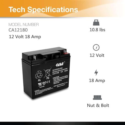 12V 10Ah Battery Sealed Lead Acid Deep Cycle Rechargeable Battery SLA AGM Battery with F2 Terminals Compatible with Long Way LW-6FM10, 12V 12AH Battery Replacement in Saudi Arabia