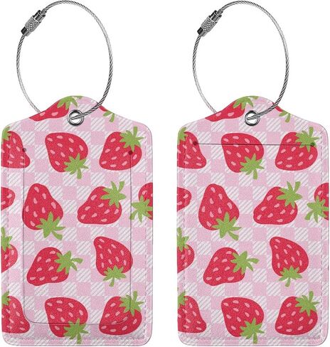 Retro Trendy Pink Bow Luggage Tag for Suitcases, Cute Leather Suitcase Tags, Travel Birthday Gift for Women Girl, 2 Pack in Saudi Arabia