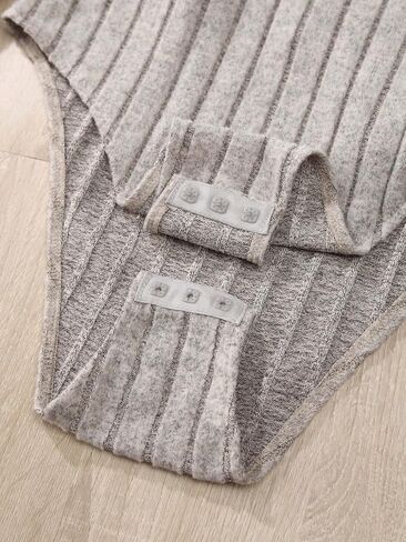 OYOANGLE Women 's 3 Pieces Long Sleeve Square Neck Tops Slim Fit Rib Knitted Bodysuits in Saudi Arabia