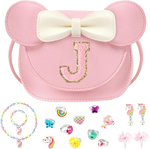 Little Girl Purse Gifts with Unicorn Costume Jewelry, 18PCS Birthday Gift Toys for Girls Kids Toddler, Initial Purses, Necklace, Bracelet, Adjustable Rings, Clip On Earrings, Hair Clips in Saudi Arabia