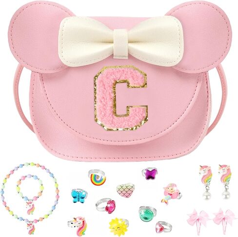 Little Girl Purse Gifts with Unicorn Costume Jewelry, 18PCS Birthday Gift Toys for Girls Kids Toddler, Initial Purses, Necklace, Bracelet, Adjustable Rings, Clip On Earrings, Hair Clips in Saudi Arabia