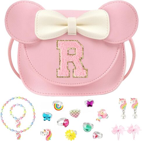 Little Girl Purse Gifts with Unicorn Costume Jewelry, 18PCS Birthday Gift Toys for Girls Kids Toddler, Initial Purses, Necklace, Bracelet, Adjustable Rings, Clip On Earrings, Hair Clips in Saudi Arabia