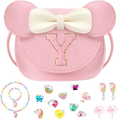 Little Girl Purse Gifts with Unicorn Costume Jewelry, 18PCS Birthday Gift Toys for Girls Kids Toddler, Initial Purses, Necklace, Bracelet, Adjustable Rings, Clip On Earrings, Hair Clips in Saudi Arabia