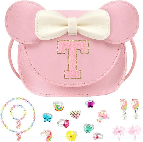 Little Girl Purse Gifts with Unicorn Costume Jewelry, 18PCS Birthday Gift Toys for Girls Kids Toddler, Initial Purses, Necklace, Bracelet, Adjustable Rings, Clip On Earrings, Hair Clips in Saudi Arabia