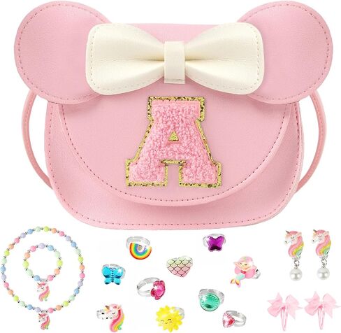 Little Girl Purse Gifts with Unicorn Costume Jewelry, 18PCS Birthday Gift Toys for Girls Kids Toddler, Initial Purses, Necklace, Bracelet, Adjustable Rings, Clip On Earrings, Hair Clips in Saudi Arabia