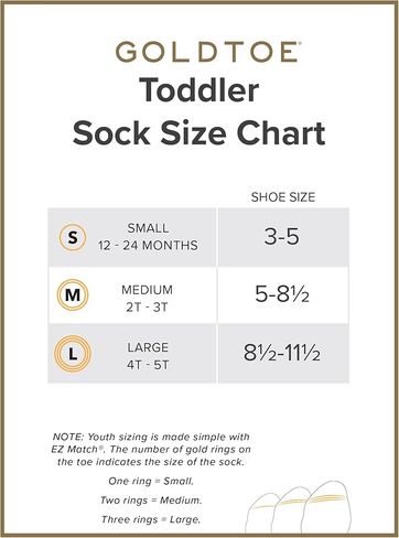 جوارب ستانتون للأطفال الصغار من GOLDTOE، مقاس 4T-5T in Kuwait