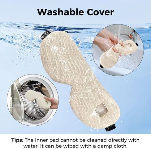 قناع العين المسخن للعيون الجافة، ضغط العين الدافئ اللاسلكي مع 4 مستويات للحرارة، توقيت 4 مستويات، قابل لإعادة الشحن 1000 مللي أمبير في الساعة، التهاب الجفن، الأنماط، غطاء قابل للغسل، السفر، هدايا للعائلة (أخضر) in Kuwait