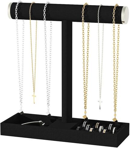 Bracelet and Necklace Holder,Velvet Jewelry Necklace Display Organizer Stand,bracelet Holder for Selling,Bracelet and Necklace Storage Tree (Style 2（Beige）) in Kuwait