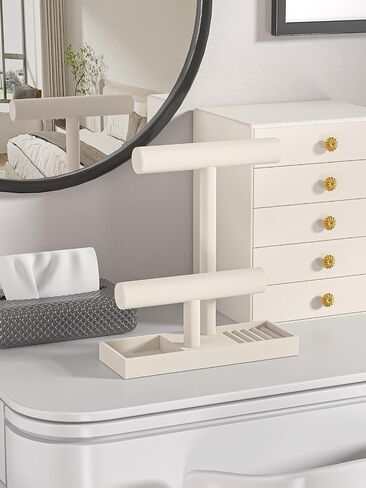 Bracelet and Necklace Holder,Velvet Jewelry Necklace Display Organizer Stand,bracelet Holder for Selling,Bracelet and Necklace Storage Tree (Style 2（Beige）) in Kuwait