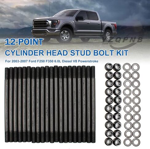 مجموعة مسمار مسمار الرأس متوافقة مع 2003-2007 Ford F250 F350 F450 F550 E350 E450 Excursion 6.0L أسطوانة ديزل V8 Powerstroke تحل محل 250-4202 in Kuwait