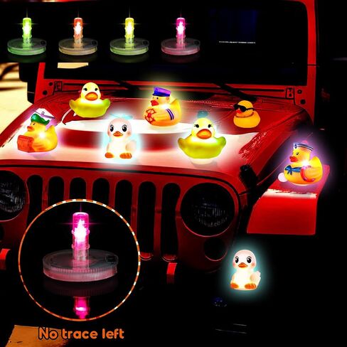 Light Up Duck Plug，Led Lamp Rubber Duck Mount, 16 Luminous Modes On-Off Control Flock Locker Rubber Duck Holder for Car Dash and Fixed Display (4 PCS) in Saudi Arabia