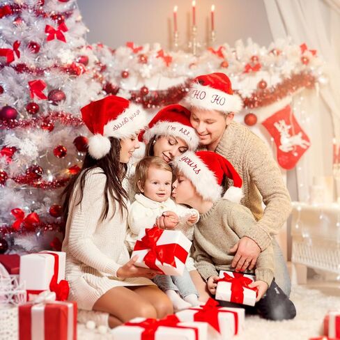 Christmas Hat for Adult Teen, Unisex Red Velvet Comfort Santa Hat with Extra Thick Fur for Xmas Party Celebrations in Saudi Arabia