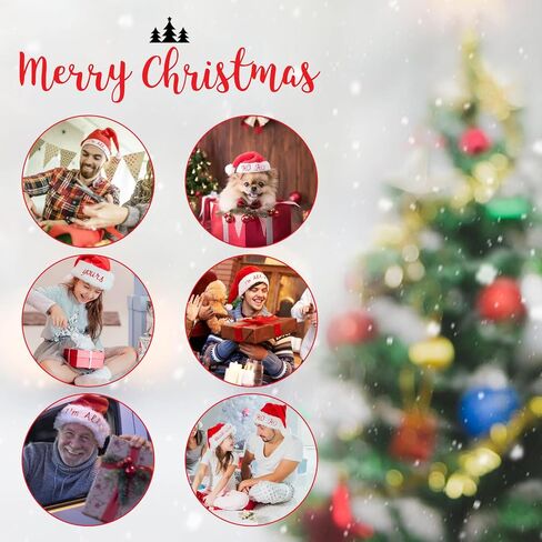 Christmas Hat for Adult Teen, Unisex Red Velvet Comfort Santa Hat with Extra Thick Fur for Xmas Party Celebrations in Saudi Arabia