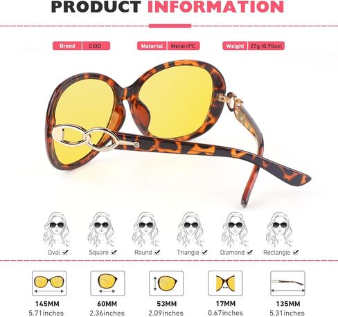 نظارات CGID للرؤية الليلية للقيادة للنساء مضادة للوهج نظارات أمامية مستقطبة UV400 in Kuwait