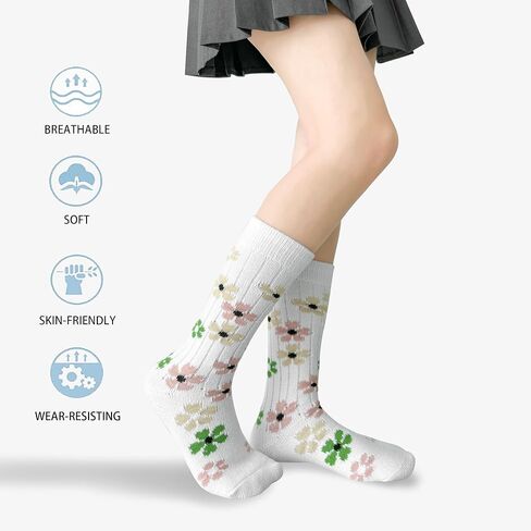 HENNY RUE Womens Novelty Socks,Strawberry Socks,Cute Fancy Crew Socks Dress Socks Girls,Casual Cotton Crew Socks in Saudi Arabia