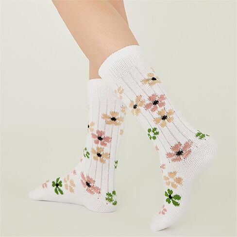HENNY RUE Womens Novelty Socks,Strawberry Socks,Cute Fancy Crew Socks Dress Socks Girls,Casual Cotton Crew Socks in Saudi Arabia