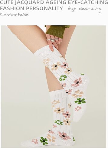 HENNY RUE Womens Novelty Socks,Strawberry Socks,Cute Fancy Crew Socks Dress Socks Girls,Casual Cotton Crew Socks in Saudi Arabia