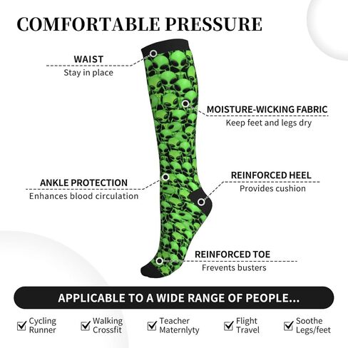 Compression Socks Calf Knee High Support Socks Novelty For Women Men Athletic Running Hiking Nurse in Kuwait