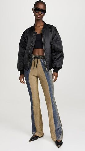 BruceGlen Women's Metallic Drawstring Track Pants in Saudi Arabia