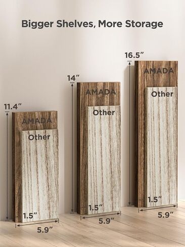 Amada HOMEFURNISHING Wall Shelves Set of 3, Floating Shelves Hold up to 55lbs, Rustic Wood Wall Shelves for Bedroom, Bathroom, Living Room, Kitchen, Storage & Decoration, Gray in Saudi Arabia