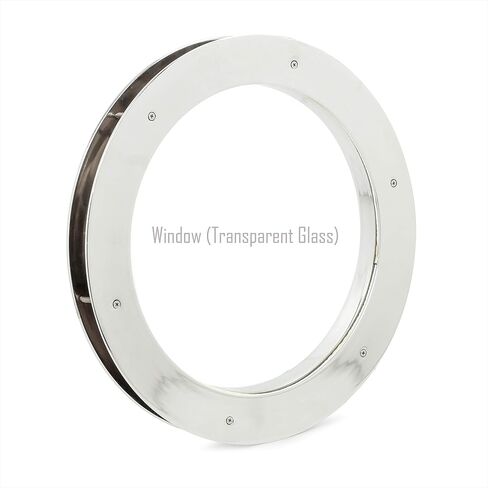 Deep Flange Nickel Premium Aluminum Premium Nautical Porthole Window With A Transparent Glass | Kitchen Home Decor Porthole Window | Nagina International (Nickel, 20 Inches) in Saudi Arabia