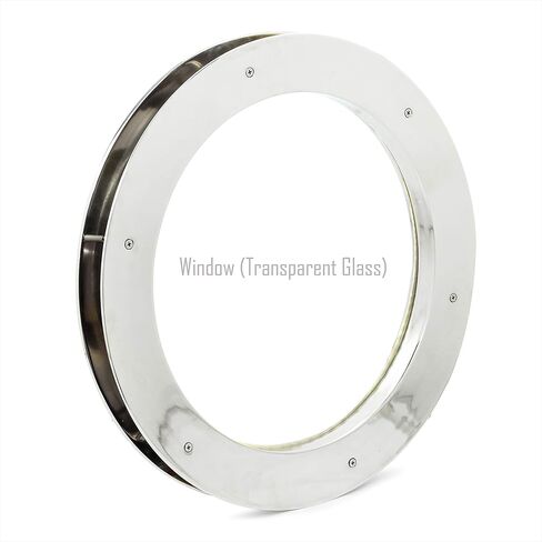 Deep Flange Nickel Premium Aluminum Premium Nautical Porthole Window With A Transparent Glass | Kitchen Home Decor Porthole Window | Nagina International (Nickel, 20 Inches) in Saudi Arabia