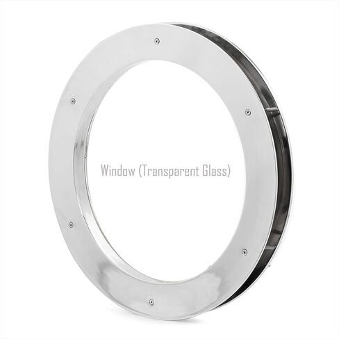 Deep Flange Nickel Premium Aluminum Premium Nautical Porthole Window With A Transparent Glass | Kitchen Home Decor Porthole Window | Nagina International (Nickel, 20 Inches) in Saudi Arabia