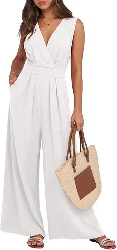 ANRABESS Women Jumpsuits Sleeveless V Neck Elegant Dressy Casual Backless One Piece Pants Romper 2025 Summer Outfits in Saudi Arabia