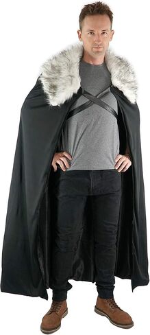 Viking Lord Halloween Costume - Cloak Cape of Fur Adult Men Womens Vikings Sword Brown Cosplay Game, Grey, Large in Kuwait