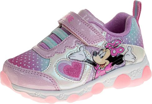 Josmo Girls Minnie Mouse Lighted Sneaker (Little Kid), Pink Heart, 12 in Saudi Arabia