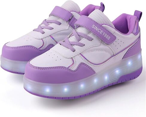 Unisex Roller Shoes Kids Sparkling Wheels Shoes Girls Light up Roller Skates Sneakers Boys Rechargeable Flashing Sneakers for Gift in Saudi Arabia