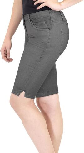 Hybrid & Company Womens Butt Lifting Mid Rise Denim Bermuda Shorts in Saudi Arabia