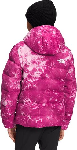 سترة بقلنسوة مطبوعة ذات وجهين من الشمال إلى الأسفل للفتيات من THE NORTH FACE (الأطفال الصغار/الأطفال الكبار) صبغة رش باللون الفوشيا الوردي مقاس SM (7-8 أطفال كبار) in Kuwait