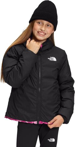سترة بقلنسوة مطبوعة ذات وجهين من الشمال إلى الأسفل للفتيات من THE NORTH FACE (الأطفال الصغار/الأطفال الكبار) صبغة رش باللون الفوشيا الوردي مقاس SM (7-8 أطفال كبار) in Kuwait