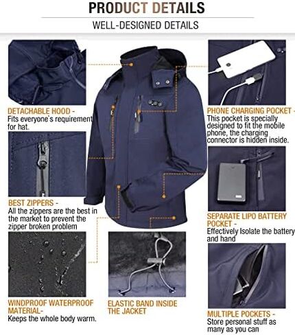 سترة ARRIS للنساء للتدفئة الكهربائية معطف أزرق للتدفئة مقاس صغير in Kuwait