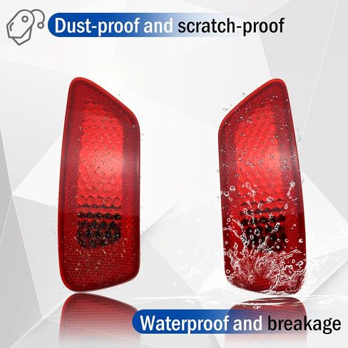 2Pcs Rear Bumper Reflector Light Lamp Compatible with 2011-2021 Jeep Grand Cherokee, 2011-2020 Dodge Journey, 2011-2017 Compass Replaces# 57010720AC 57010721AC (Red Lens, Left & Right) in Saudi Arabia