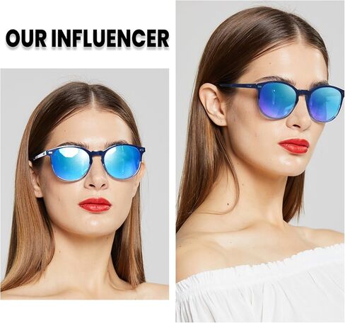 DUCO Retro Round UV400 Polarized Sunglasses for Women Men Vintage Shades Classic Acetate Trendy Fashion Sunglass DC1230 in Kuwait
