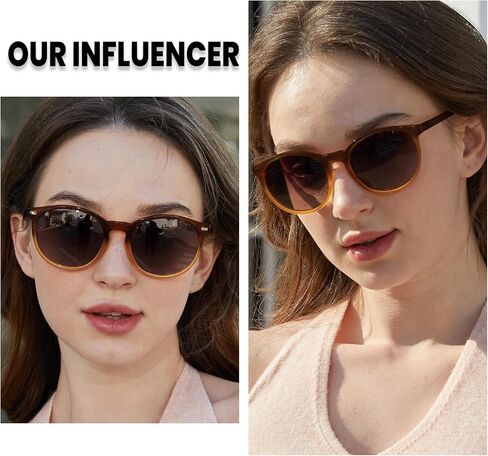 DUCO Retro Round UV400 Polarized Sunglasses for Women Men Vintage Shades Classic Acetate Trendy Fashion Sunglass DC1230 in Kuwait