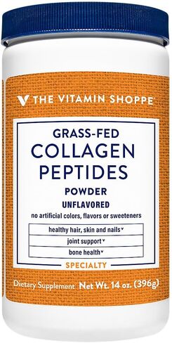 The Vitamin Shoppe Collagen Peptides Powder - Unflavored, Promotes Healthy Hair, Skin, Joint & Nails - from Grass Fed Bovine, Gluten Free Natural Peptide (14 Ounces Powder) in Saudi Arabia