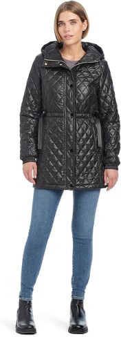 kate spade new york Women's Water Resistant Quilted Hooded Jacket with Adjustable Waist in Saudi Arabia