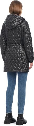kate spade new york Women's Water Resistant Quilted Hooded Jacket with Adjustable Waist in Saudi Arabia