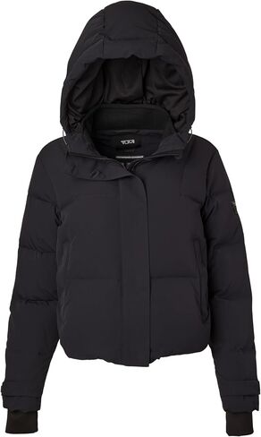 TUMI Women's Down-Filled Quilted Cropped Puffer Coat - Jacquard Collar Coat with Magnetic Closures & Storm Cuffs in Saudi Arabia