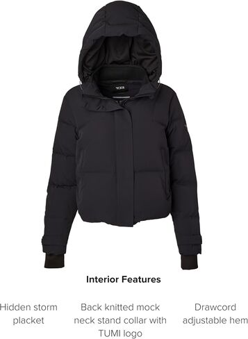 TUMI Women's Down-Filled Quilted Cropped Puffer Coat - Jacquard Collar Coat with Magnetic Closures & Storm Cuffs in Saudi Arabia