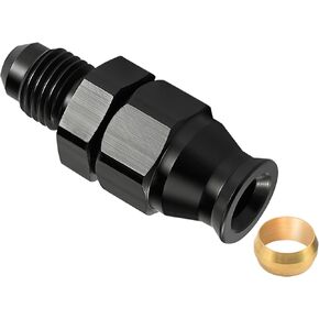 EVIL ENERGY 6AN Male to 1/4" Hardline Compression Fitting Adapter Aluminum Black