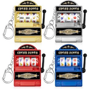 Panelee Slot Machine Keychain Mini Casino Key Chains Kawaii Keychain for Graduation Las Vegas Party Gifts
